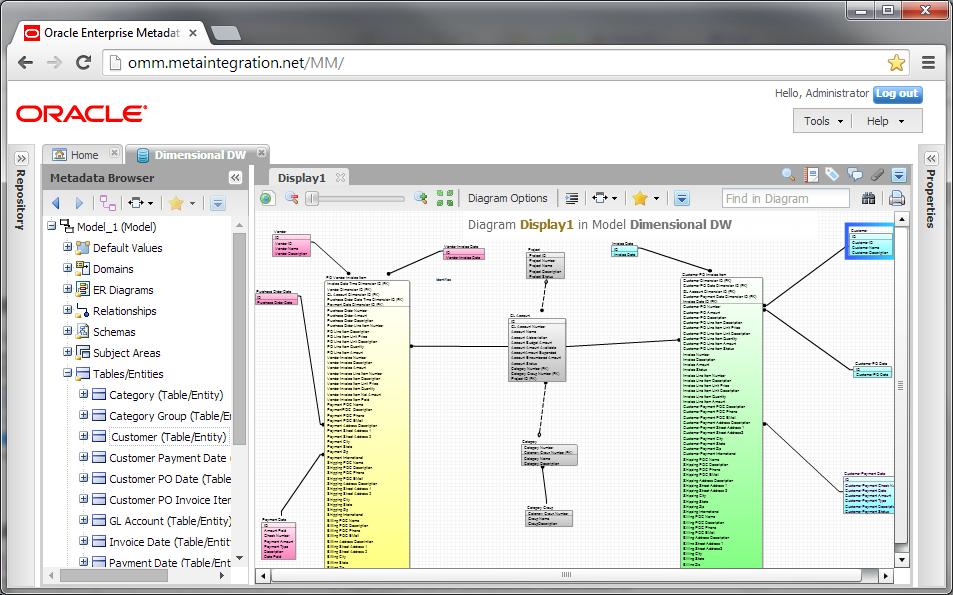 Graphical Browser for Data Model Diagrams Birds-eye-view