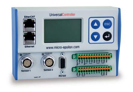 39 CSP2008 - Universal controller for up to six sensor signals The controller CSP2008 has been designed to process 2 to 6 both optical and other sensors from Micro-Epsilon (6 digital or 4 analogue