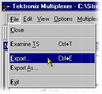 Multiplexer - Multiplexing Transport Streams Exporting the Multiplex Configuration File NOTE. Multiplexer is used for generating both conformant and nonconformant streams.