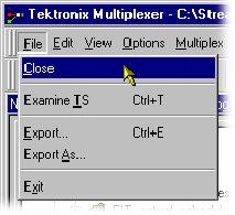 Multiplexer - Getting Started Closing Files To close the files, select File > Close.