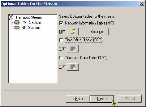 Multiplexer - Wizards As the check box next to each table is enabled, the table name is added to the graphical representation on the left.