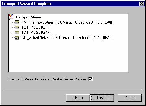 Multiplexer - Wizards 7. Select Next to move to the Transport Wizard Complete dialog box. This dialog box allows you to review the changes made by the wizard before confirming the process.
