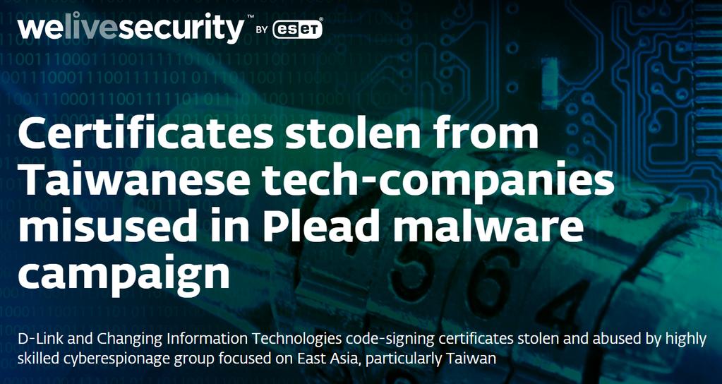 Malware Hides with Stolen Code-Signing Certificates https://www.welivesecurity.