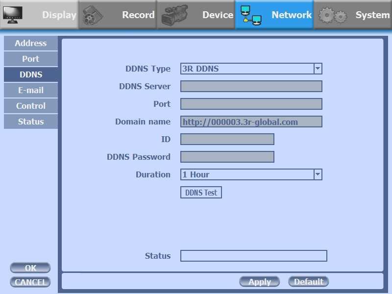 CH 3 How to Use 3) DDNS This is the function to automatically change the IP of DVR to URL.
