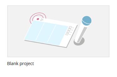 To create a new document click on Blank Project from the Home tab.
