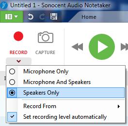 You will see the audio bars being created on the screen as you dictate. Recording the Output from your Speakers Audio Notetaker v3 allows you to record audio from your speakers.