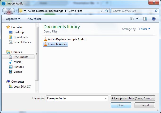 You ll be prompted to locate the audio files you wish to import.