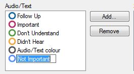 deleting colours/ labels for the selected template.