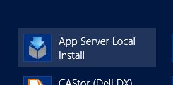 For Windows Server 2012 go to Search and type App Server Local Install. 4.