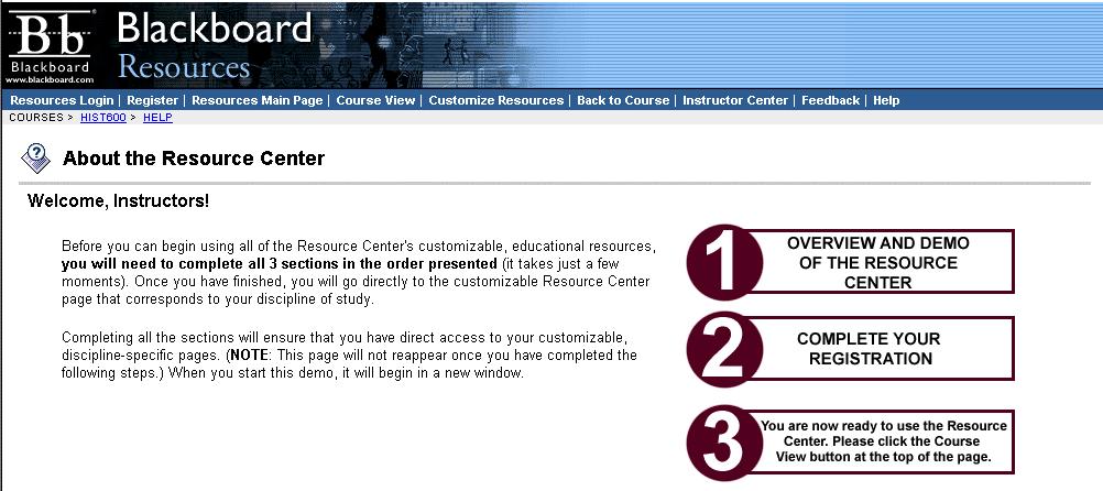 Course Options Customize Resource Page The Resource Center may be customized to a specific course Web site. You can customize the number of links and the content that is available for your users.