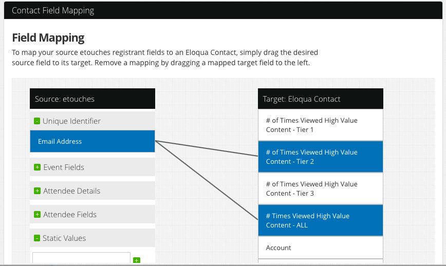 Contact Field Mapping Click here to create field mapping and change the update rule.