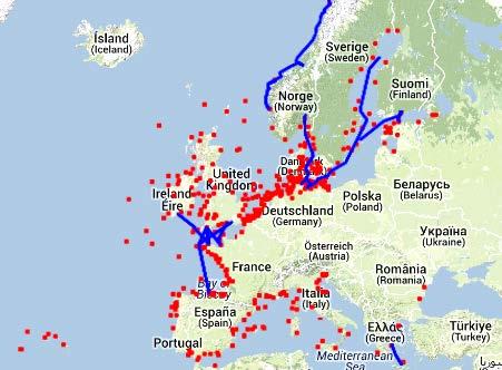 SOME OPERATIONAL HF RADAR SYSTEMS OVER EUROPE