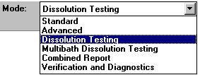 Once you select the Dissolution Testing mode, the setup program
