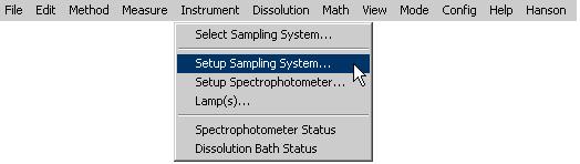 system, click the Setup button in the Sampling window, or.