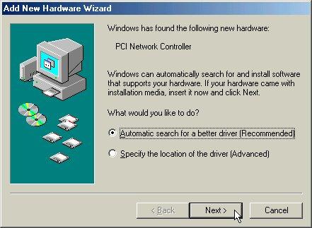 3-3 Set up IEEE802.11g PCI Wireless LAN Card for Windows ME Step 1: After inserting the IEEE 802.