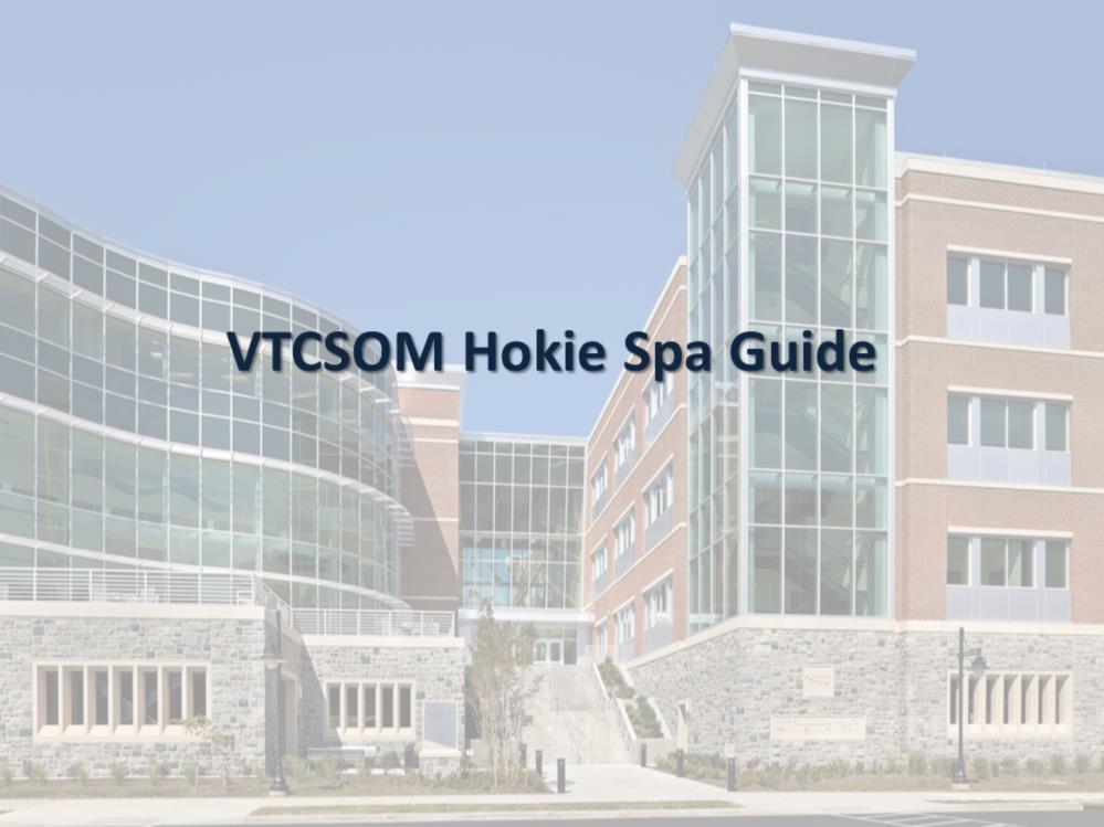 The following is a presentation for the Virginia Tech Carilion School of