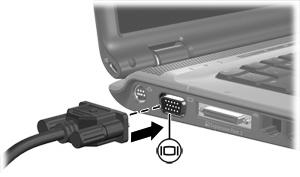 Using the video features The computer includes the following video features: External monitor port that connects a television, monitor, or projector S-Video-out jack that connects a range of advanced