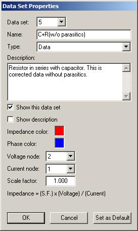 Manipulating Data Set Properties A data set is a collection of data points obtained by running a sweep through a range of frequencies. A document can contain multiple data sets.