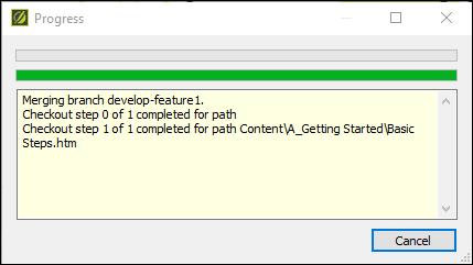 3. Click OK. A dialog will display the status of the merge in progress. 4. When the merge operation is completed, a dialog will display indicating the merge was a success.