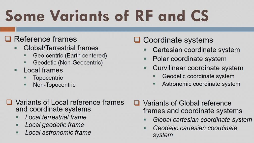 So, these are the variants as we discussed in last lecture also. So, these variants are related with the reference frame.