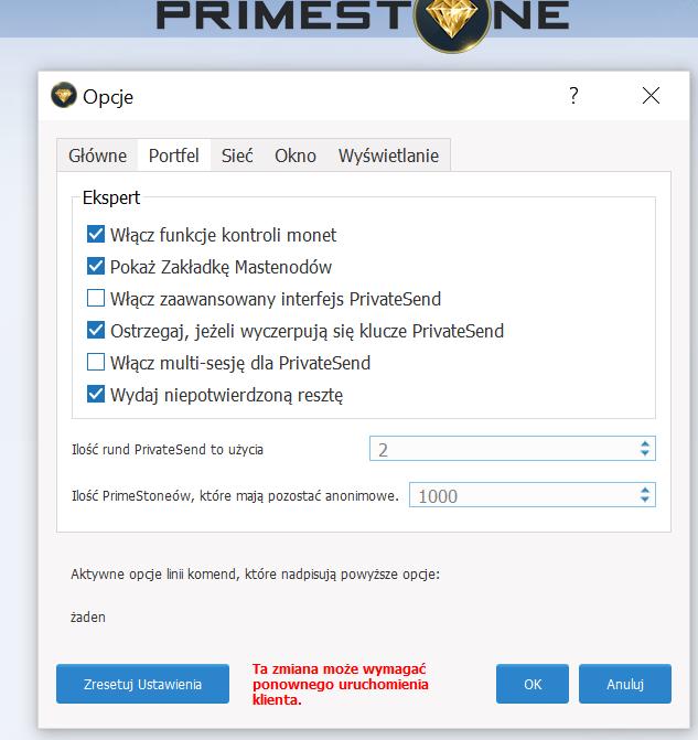 15. In order to view the MasterNode tab, you should open Preferences Options Wallet (in Polish: Prefernecje Opcje Portfel), then select the option Show MasterNode tab