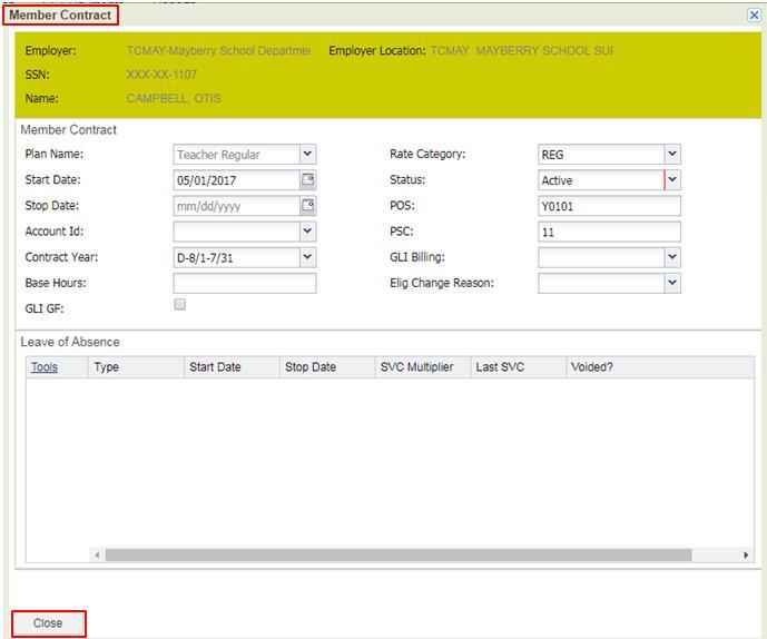 Details Employee Information Details Selecting this button generates