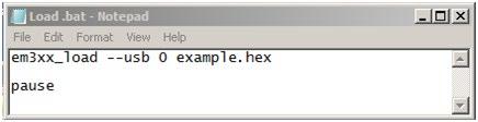 ..\ISA Utilities\bin (Note: to illustrate the procedure within this Application Note, the firmware image to be loaded was called example.hex ). Figure Create Batch File.