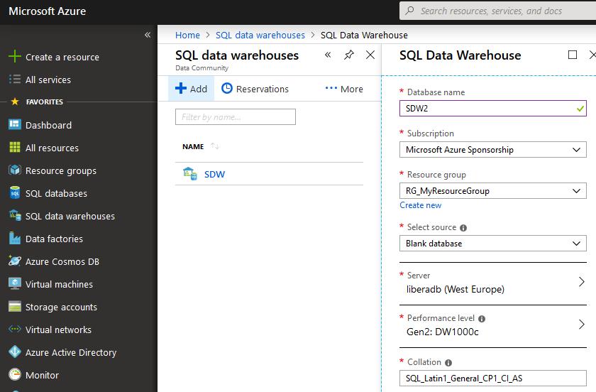 Creating databases Azure Portal TSQL PowerShell Database name unique within SQL Server that hosts Azure SQL Database and SQL Data Warehouse Collation Windows/ SQL collation,