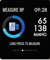 Blood pressure monitor Long press the blood pressure page to start measuring your blood