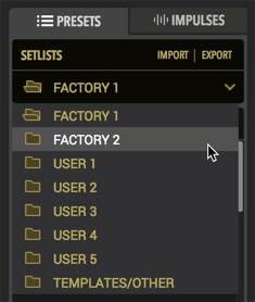 Renaming, Reordering, Copying and Pasting Presets These functions allow you to customize your presets within the Presets panel.