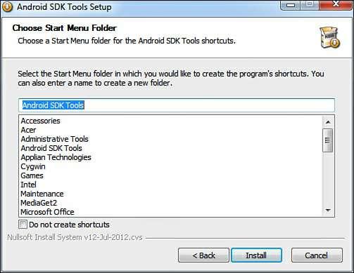 The next dialog box asks you to specify the Start Menu folder where you want the program s shortcuts to appear, as shown in Figure 1.6.
