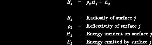 The Radiosity Model The Radiosity Model(2) At each suface in a model the amount of enegy that is given off (Radiosity) is compised of the