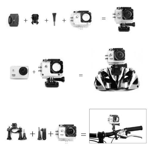Mount your camera Operating 1. Inserting Micro Memory Card Note: Please choose branded Micro Memory Card and format it on computer before use. Neutral cards are not guaranteed to work normally. 2.