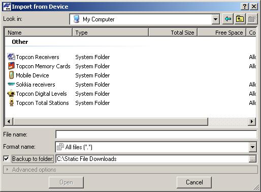 Check the Backup to Folder box and declare the path to where