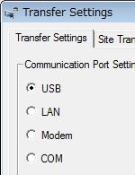 (4) Make sure that the [Device] in the Transfer Settings Information is set to [USB]. If not, click the [Transfer Setting] button to open the Transfer Setting dialog box.