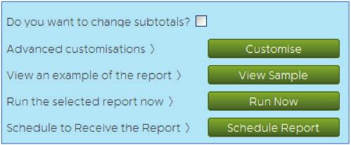 3.2 Running a Report Once you have selected the type of report you are looking for and the data you would like to appear in your report there are a variety of options for viewing the data or running