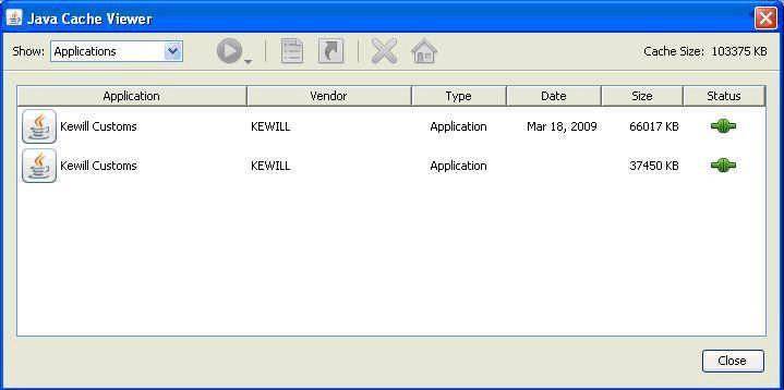 Java Cache Viewer: Step Action 6 On the Java Cache Viewer grid, if there are