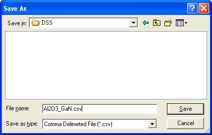 3. Working with windows and dialog boxes 3.5.5 Save As dialog box Click Export from the DSS menu to open the following dialog box. Use this dialog box to save the reflections list as a text file.