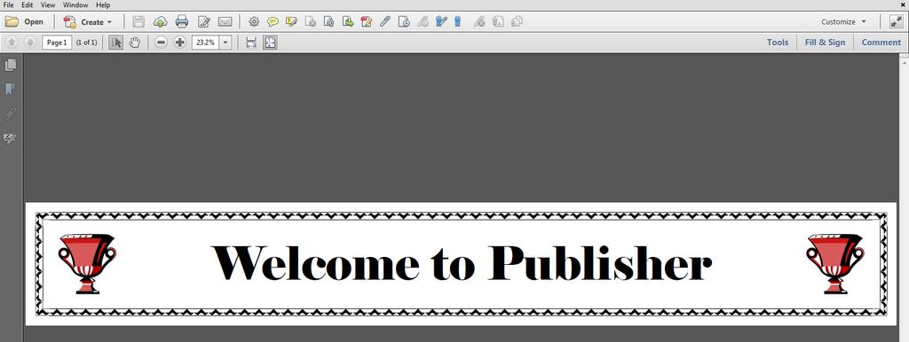 Practice Exercise Export And Save A PDF Open file Template Banner Welcome to Publisher.