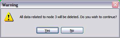 Delete a Node To delete a node the user must highlight the node they wish to delete and right click and select delete node.