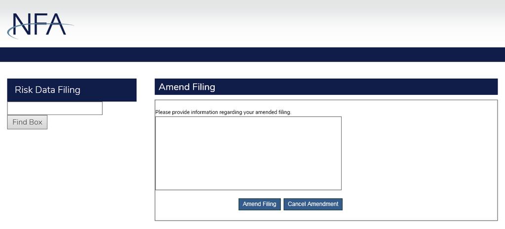 On the Filing Index screen, the status of this filing will now be shown as Amending.