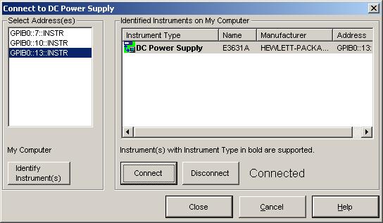 Toolbar Overview About DC Power Supply Toolbar: Returns the software version number and allows you to select the local language for the dialog boxes and help system.