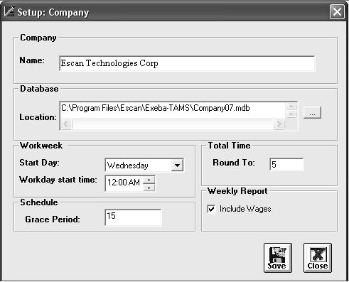 Company Setup Using the Company Setup window, you can set and modify the general application settings. To access this window, select Company from the Setup main menu.
