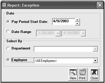 Exception Report The Exceptions report is a report of all the incomplete, incorrect and not scheduled clock in and out entries.