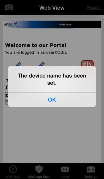 Before accessing the portal, you usually must define a device name or leave the device name suggested