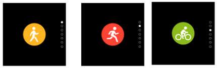 Track sports You can access five sport modes: walking, running,