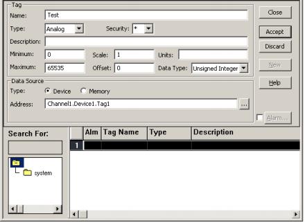 ROCELL FACTORYTALK VIEW 9 (15) 7. In Tags - /KEPDemo/, the chosen tag will be displayed in the Address field.