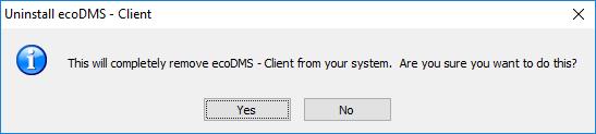 2. Windows 30 Fig. (similar) 2.50: Exit Connection Manager 2. In the Windows Control Panel, open the interface to uninstall installed software ("Uninstall Program"). 3. Select the "ecodms Client" software by double-clicking it in the list of installed programmes.