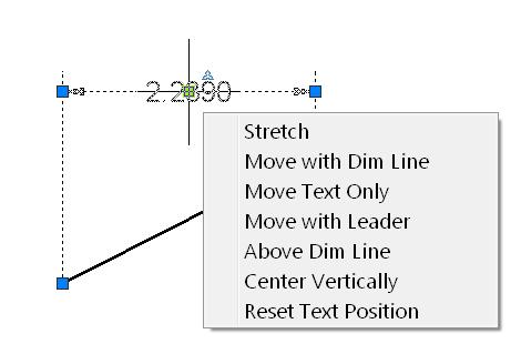 Hover on a midpoint grip to gain access to the STRETCH and RADIUS commands.