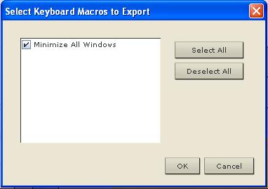 Chapter 7: My Profile 3. Choose Tools > Export Macros to open the Select Keyboard Macros to Export dialog. 4.